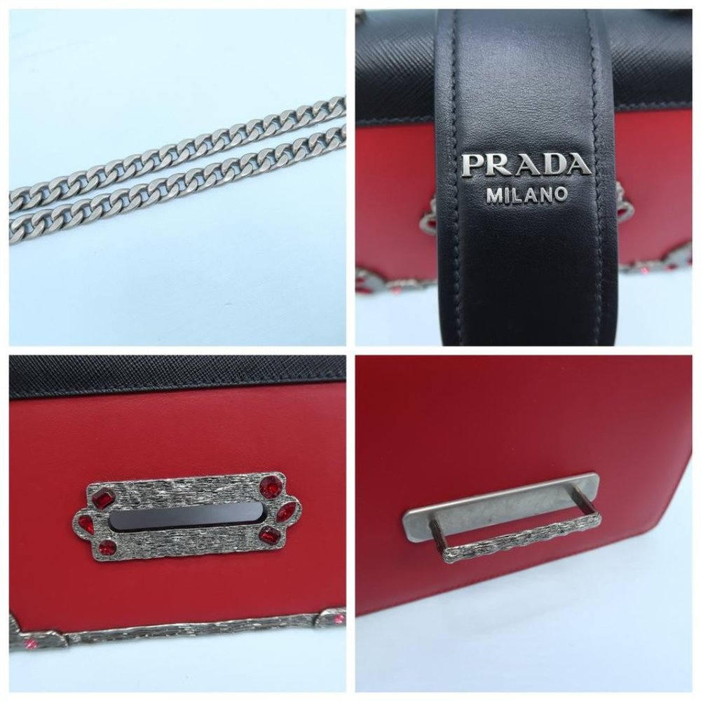 SOLD Prada Cahier Embellished Red Shoulder Bag - Picture 5 of 8